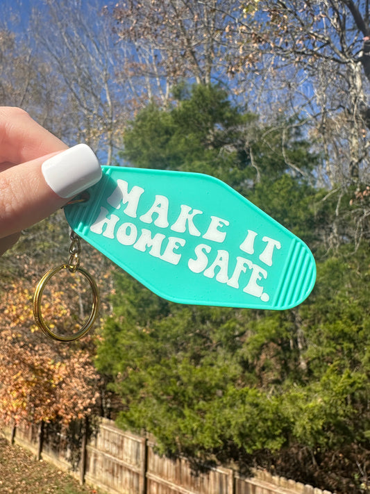 'Make It Home Safe' Motel-Style Keychain - Brenna Forever